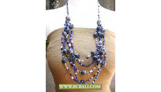 Layered Necklaces Beads and Pearls Stone